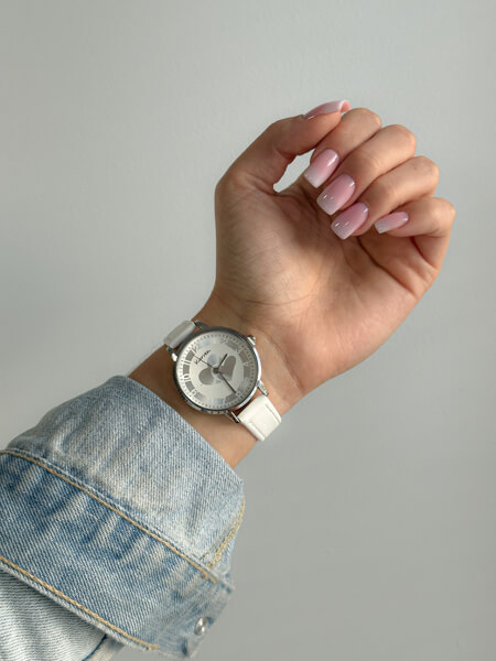 Zegarek damski kurren skórzany pasek biały